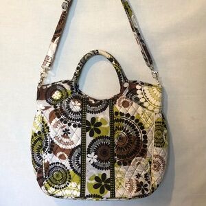 Vera Bradley Cocoa Moss Handbag with Removable Shoulder Strap